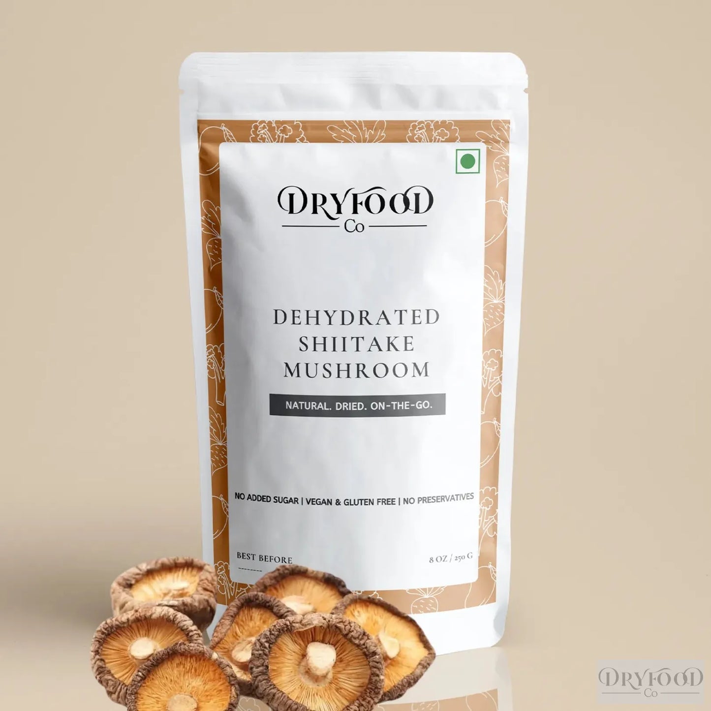 Dehydrated Shiitake Mushroom - Lentinula edodes.
