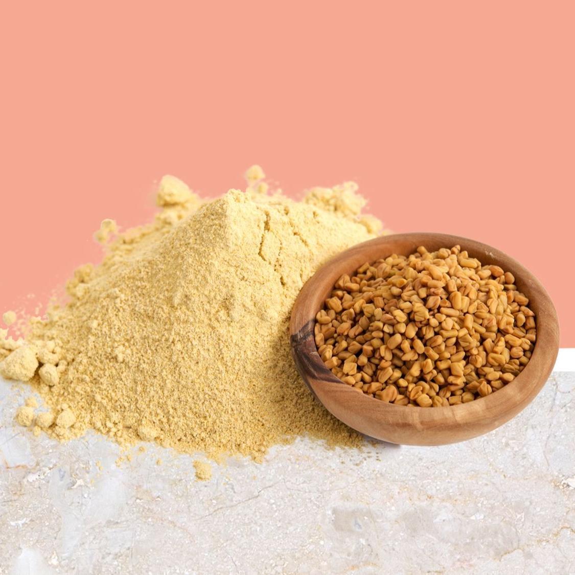 Premium fenugreek testosterone booster powder, supporting lactation, glucose regulation, and metabolic endurance, with a maple-like aroma from steam sterilization