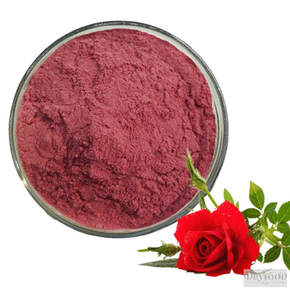 Fresh rose petals being ground into fine powder for extract production